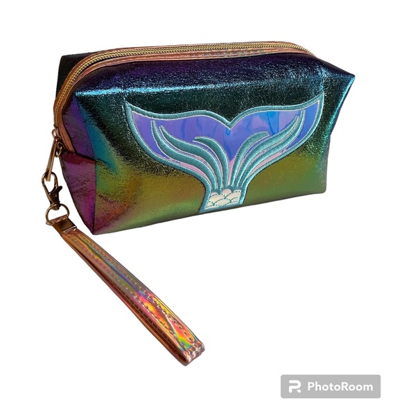 🧜♀️Mermaid tail makeup bag Phantom colours iridescent travel bag pencil case - Picture 1 of 14